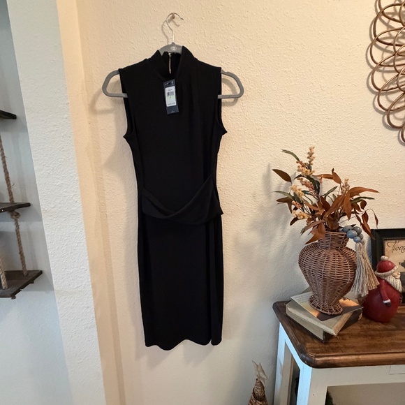 Tommy Hilfiger Sophisticated Sleeveless Ribbed Gold Zipper Dress, Sz 4, NWT - Picture 2 of 10